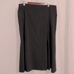 blue illusion XL Pull On Black Stretch Midi A Line Full Skirt